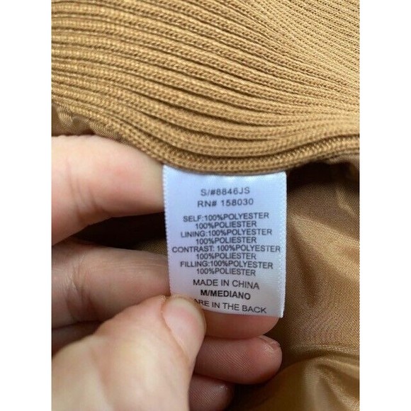 Love Tree Diamond Quilted Jacket Women’s Size M Brown Full Zip Lined Pockets - Picture 13 of 14